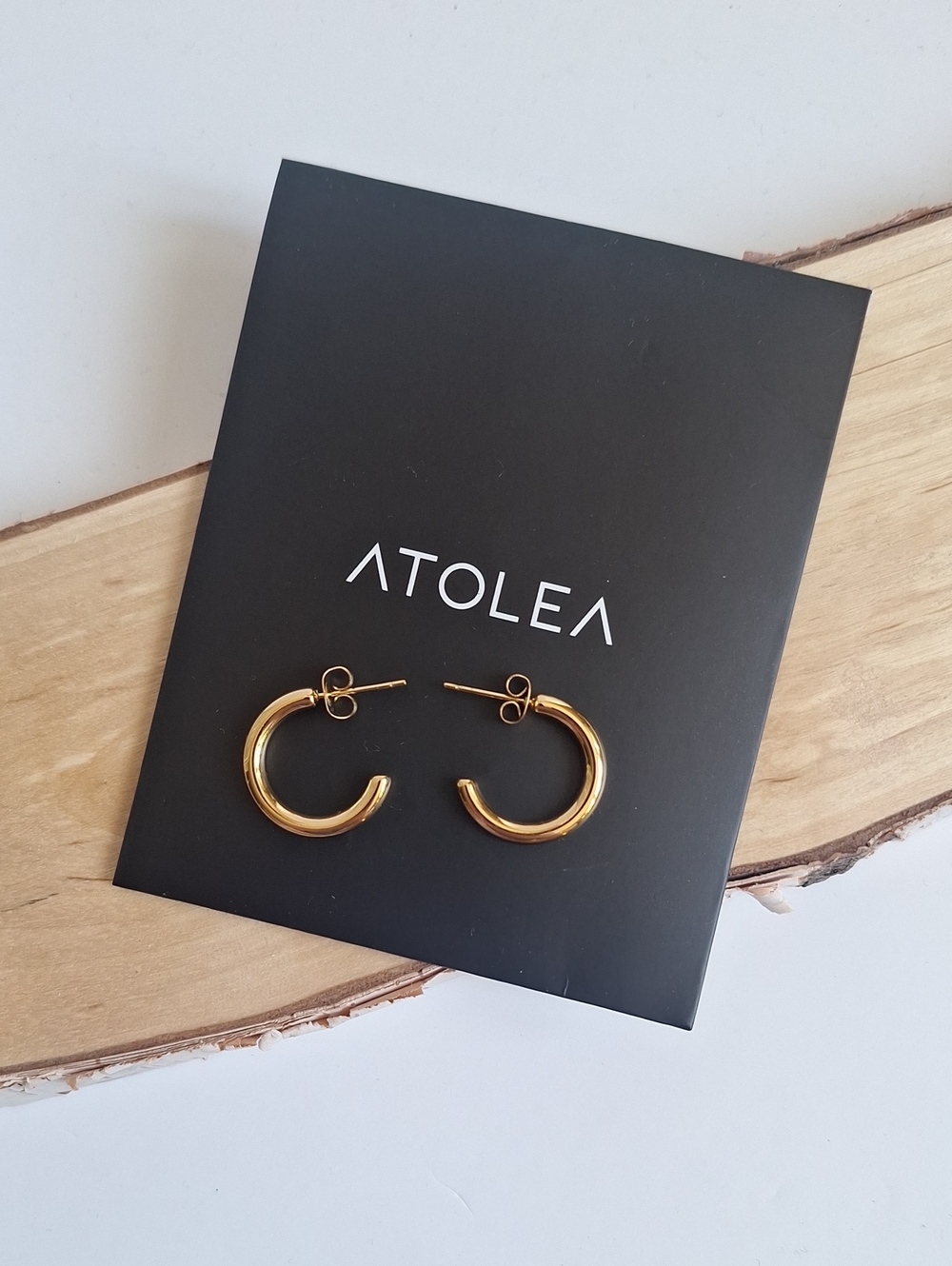 Atolea Waterproof Classic Gold Hoop Earrings